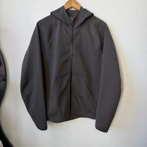 Lululemon WaterProof Dark Green zip up hooded jacket with thumb holes
